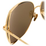 Linda Farrow - 590 C1 Oversized Sunglasses - Gold - Linda Farrow Eyewear