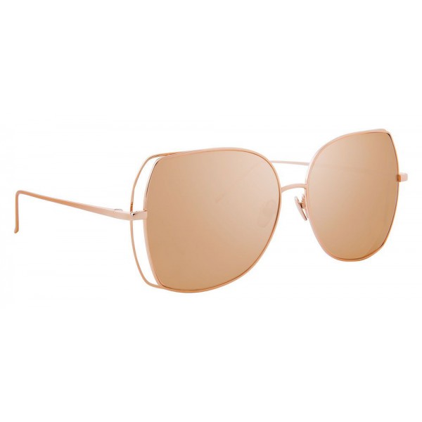 Linda Farrow - Occhiali da Sole Oversize 590 C3 - Oro Rosa - Linda Farrow Eyewear