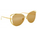 Linda Farrow - Occhiali da Sole Cat Eye 661 C1 - Oro Giallo - Linda Farrow Eyewear