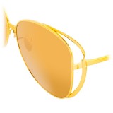 Linda Farrow - Occhiali da Sole Cat Eye 661 C1 - Oro Giallo - Linda Farrow Eyewear