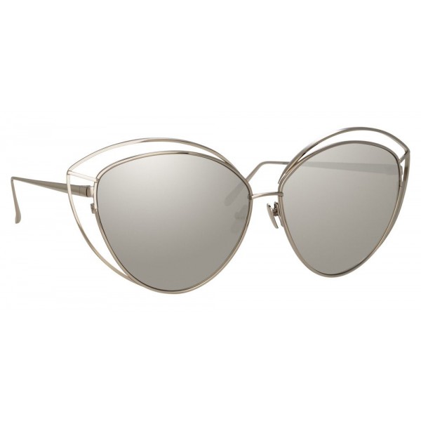 Linda Farrow - Occhiali da Sole Cat Eye 697 C2 - Oro Bianco - Linda Farrow Eyewear