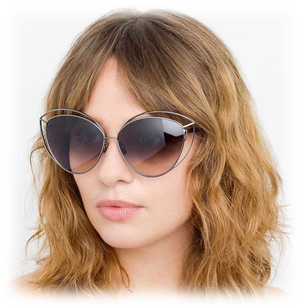 Linda Farrow - 697 C6 Cat Eye Sunglasses - Nickel - Linda Farrow ...
