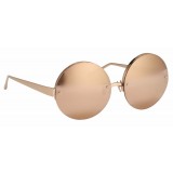 Linda Farrow - Occhiali da Sole Rotondi 313 C3 - Oro Rosa - Linda Farrow Eyewear