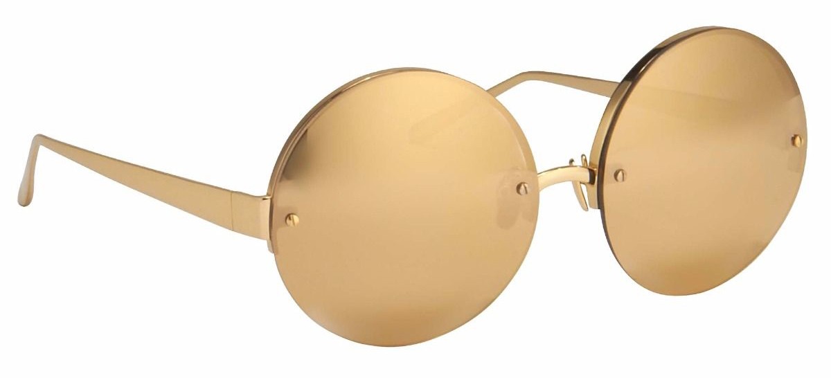 Linda Farrow - 313 C1 Round Sunglasses - Yellow Gold - Linda
