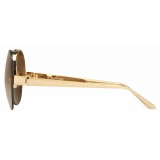 Linda Farrow - 313 C1 Round Sunglasses - Yellow Gold - Linda Farrow Eyewear