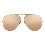 Linda Farrow - 398 C7 Aviator Sunglasses - Rose Gold - Linda Farrow Eyewear - Hailey Baldwin - Alessandra Ambrosio - Official