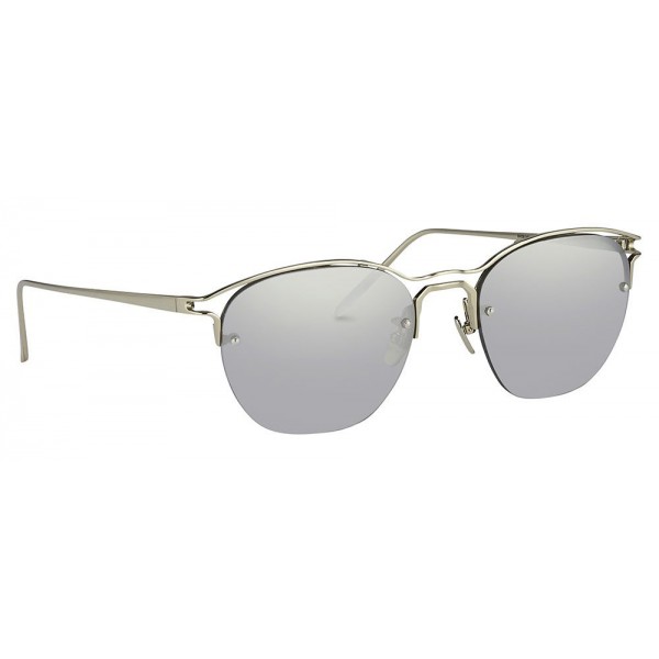 Linda Farrow - 538 C2 Browline Sunglasses - White Gold - Linda Farrow Eyewear