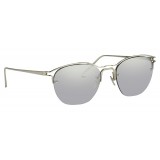 Linda Farrow - Occhiali da Sole Browline 538 C2 - Oro Bianco - Linda Farrow Eyewear