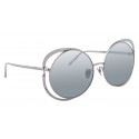 Linda Farrow - Occhiali da Sole Rotondi 659 C2 - Oro Bianco - Linda Farrow Eyewear