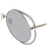 Linda Farrow - Occhiali da Sole Rotondi 659 C2 - Oro Bianco - Linda Farrow Eyewear