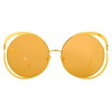 Linda Farrow - Occhiali da Sole Rotondi 659 C1 - Oro Giallo - Linda Farrow Eyewear