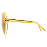 Linda Farrow - 659 C1 Round Sunglasses - Yellow Gold - Linda Farrow Eyewear