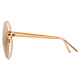 Linda Farrow - Occhiali da Sole Rotondi 659 C3 - Oro Rosa - Linda Farrow Eyewear