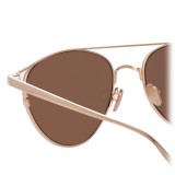 Linda Farrow - 804 C3 Aviator Sunglasses - Rose Gold - Linda Farrow Eyewear