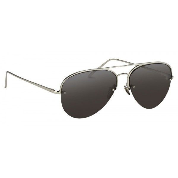 Linda Farrow - Occhiali da Sole Aviator 543 C5 - Oro Bianco - Linda Farrow Eyewear