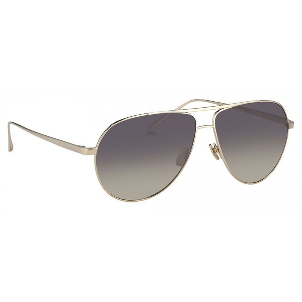 Linda Farrow - Occhiali da Sole Aviator 501 C5 - Oro Bianco - Linda Farrow Eyewear