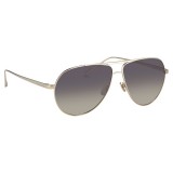 Linda Farrow - 501 C5 Aviator Sunglasses - White Gold - Linda Farrow Eyewear