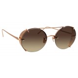 Linda Farrow - Occhiali da Sole Ovali 730 C7 - Oro Rosa - Linda Farrow Eyewear