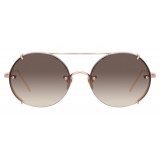 Linda Farrow - Occhiali da Sole Ovali 730 C7 - Oro Rosa - Linda Farrow Eyewear