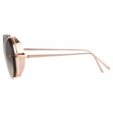 Linda Farrow - Occhiali da Sole Ovali 730 C7 - Oro Rosa - Linda Farrow Eyewear