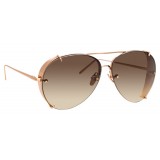 Linda Farrow - Occhiali da Sole Aviator 729 C7 - Oro Rosa - Linda Farrow Eyewear