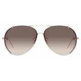 Linda Farrow - 729 C7 Aviator Sunglasses - Rose Gold - Linda Farrow Eyewear