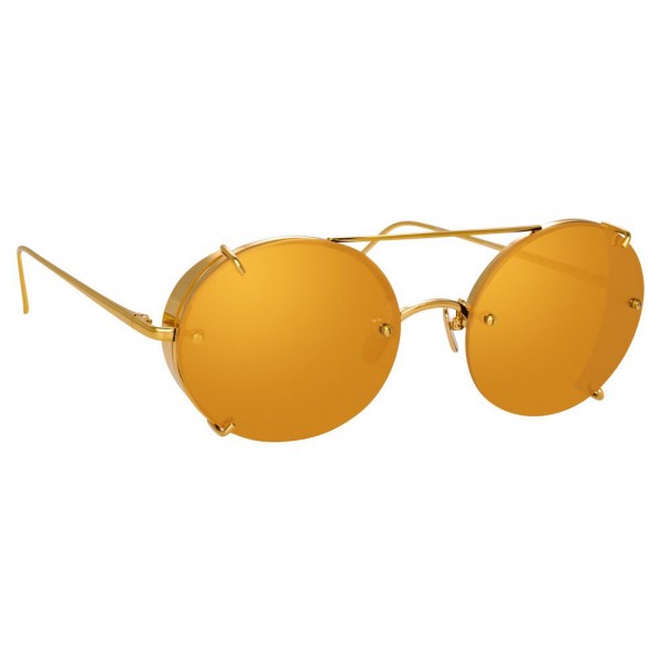 Linda Farrow - Occhiali da Sole Ovali 730 C1 - Oro Giallo - Linda Farrow Eyewear