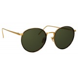 Linda Farrow - 704 C4 Oval Sunglasses - Yellow Gold and Tortoiseshell - Linda Farrow Eyewear