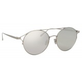 Linda Farrow - Occhiali da Sole Ovali 825 C2 - Oro Bianco - Linda Farrow Eyewear