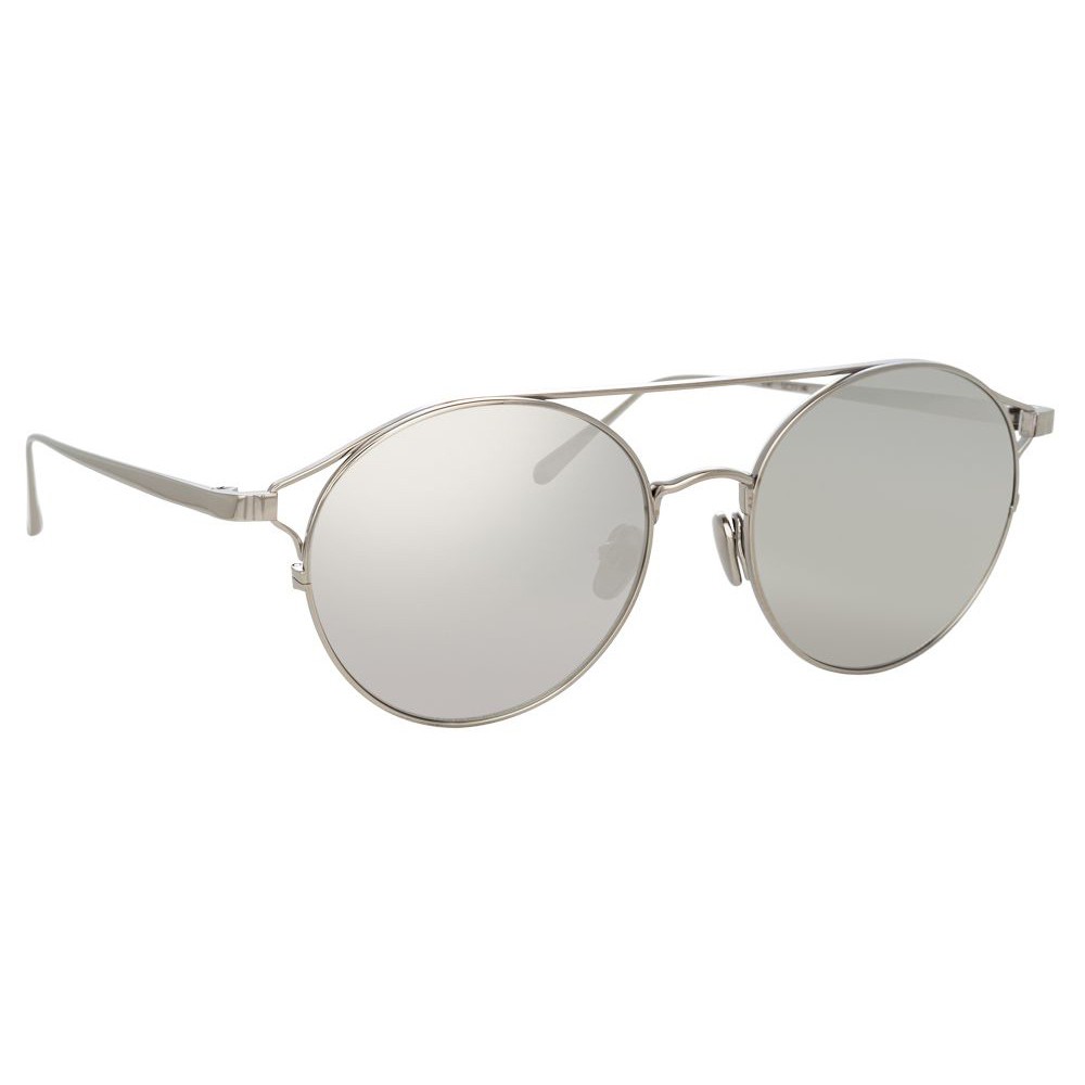 Linda Farrow 825 C2 Oval Sunglasses White Gold Linda Farrow Eyewear Avvenice