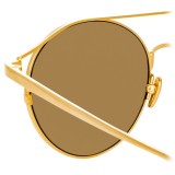 Linda Farrow - Occhiali da Sole Ovali 825 C1 - Oro Giallo - Linda Farrow Eyewear
