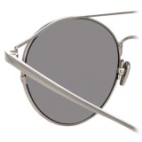 Linda Farrow - Occhiali da Sole Ovali 825 C2 - Oro Bianco - Linda Farrow Eyewear