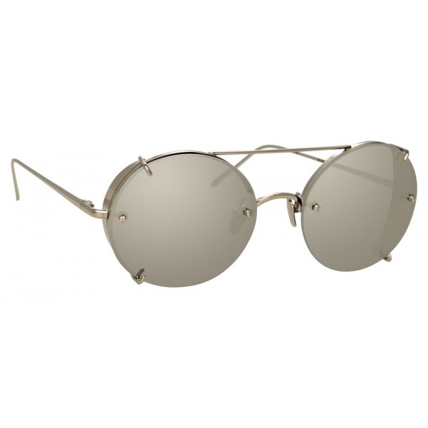 Linda Farrow - Occhiali da Sole Ovali 730 C2 - Oro Bianco - Linda Farrow Eyewear