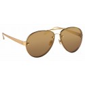 Linda Farrow - 375 C8 Aviator Sunglasses - Yellow Gold - Linda Farrow Eyewear