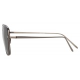 Linda Farrow - 559 C6 Aviator Sunglasses - Nickel & Black - Linda Farrow Eyewear