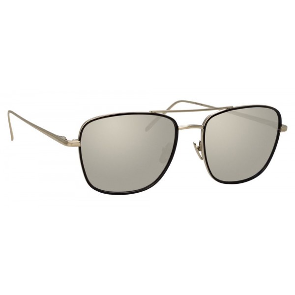 Linda Farrow - 559 C2 Aviator Sunglasses - White Gold & Black - Linda Farrow Eyewear