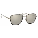 Linda Farrow - Occhiali da Sole Aviator 703 C2 - Oro Bianco e Nero - Linda Farrow Eyewear