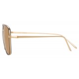 Linda Farrow - 559 C1 Aviator Sunglasses - Yellow Gold & Black - Linda Farrow Eyewear