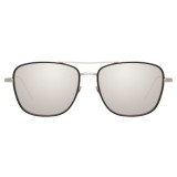 Linda Farrow - Occhiali da Sole Aviator 703 C2 - Oro Bianco e Nero - Linda Farrow Eyewear