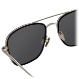 Linda Farrow - Occhiali da Sole Aviator 703 C2 - Oro Bianco e Nero - Linda Farrow Eyewear