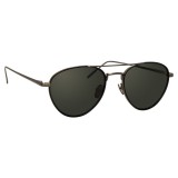 Linda Farrow - Occhiali da Sole Aviator 739 C6 - Nickel e Neri - Linda Farrow Eyewear