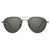 Linda Farrow - 739 C6 Aviator Sunglasses - Nickel & Black - Linda Farrow Eyewear