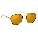 Linda Farrow - Occhiali da Sole Aviator 739 C1 - Oro Giallo e Nero - Linda Farrow Eyewear