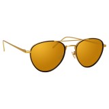 Linda Farrow - Occhiali da Sole Aviator 739 C1 - Oro Giallo e Nero - Linda Farrow Eyewear