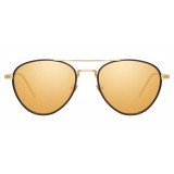 Linda Farrow - Occhiali da Sole Aviator 739 C1 - Oro Giallo e Nero - Linda Farrow Eyewear