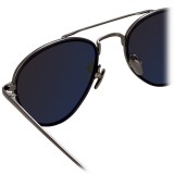 Linda Farrow - 739 C6 Aviator Sunglasses - Nickel & Black - Linda Farrow Eyewear