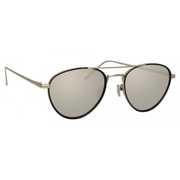 Linda Farrow - 739 C2 Aviator Sunglasses - White Gold & Black - Linda Farrow Eyewear