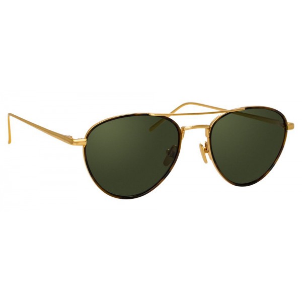Linda Farrow - 739 C4 Aviator Sunglasses - Yellow Gold and Tortoiseshell - Linda Farrow Eyewear