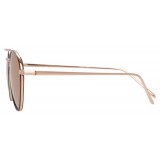 Linda Farrow - 739 C3 Aviator Sunglasses - Rose Gold and Tortoiseshell - Linda Farrow Eyewear