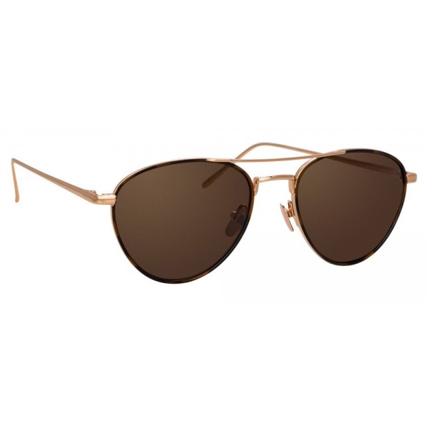 Linda Farrow - 739 C8 Aviator Sunglasses - Rose Gold and Tortoiseshell - Linda Farrow Eyewear